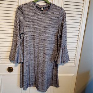 Blue and white with bell sleeves dress